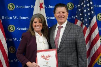 Leader Jones selects Ginger Couvrette as “Woman of the Year” for Senate District 40