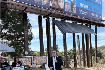 Leader Jones joins victims and advocates to unveil new fentanyl awareness billboard in Fallbrook